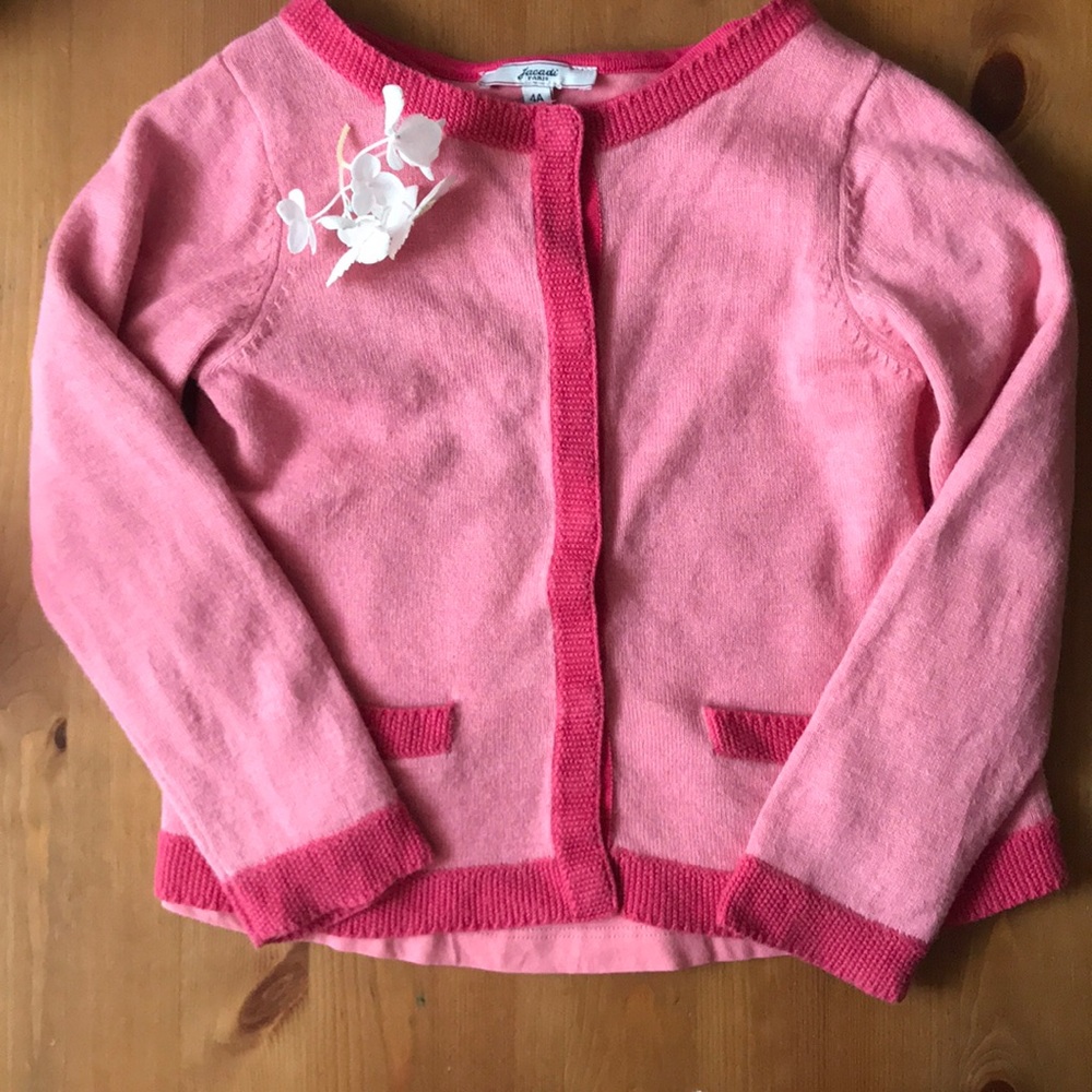 Jacadi  girls cardigan with a long sleeve tee 4t